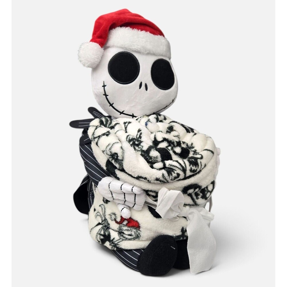 Nightmare Before Christmas Jack Skellington Santa Plush Buddy & Throw Blanket